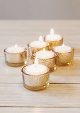 Load image into Gallery viewer, Set of 6 Mercury Glass Candle Holders in Gold - 1.25" Tall