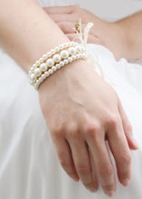 Load image into Gallery viewer, Ivory Bubble Pearl Beaded Corsage Wristlet - 1" Wide
