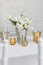 Load image into Gallery viewer, Round Mercury Glass Votive in Gold - 2" Tall x 2.75" Wide