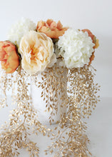 Load image into Gallery viewer, Gold Fake Holiday Mini Boxwood Hanging Bush - 24"