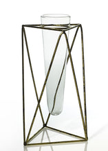 Load image into Gallery viewer, Geometric Metal Flower Vase - 8.5" Tall