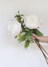 Load image into Gallery viewer, Faux Peony Flower in Cream Blush