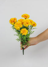 Load image into Gallery viewer, Artificial Marigold Bush - 13"