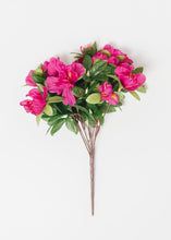 Load image into Gallery viewer, Azalea Silk Flowers Bush in Fuchsia - 13"