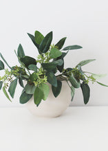 Load image into Gallery viewer, Artificial Seeded Eucalyptus Spray in Green Burgundy - 19" Tall