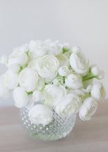 Load image into Gallery viewer, Mini White Cream Silk Ranunculus Bush - 10"