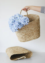Load image into Gallery viewer, Set of 2 Woven Seagrass Wall Baskets with Handles