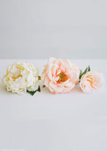 Load image into Gallery viewer, Peach Blush Real Touch Flower Large Open Rose - 27" Tall