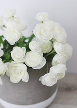 Load image into Gallery viewer, Mini White Cream Silk Ranunculus Bush - 10"