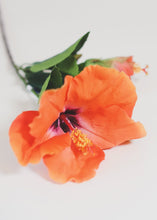 Load image into Gallery viewer, Silk Flowers Hibiscus Spray in Orange Coral - 26.5" Tall