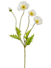 Load image into Gallery viewer, Faux Poppy Flowers in White