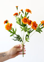 Load image into Gallery viewer, Marigold Silk Flower Bush in Orange