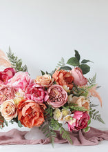 Load image into Gallery viewer, Pink and Yellow Artificial Wild Garden Roses