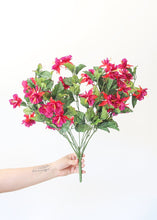 Load image into Gallery viewer, Fuchsia Faux Flower Hanging Bush in Red Violet