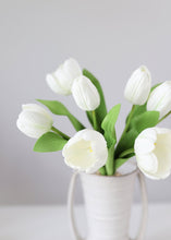 Load image into Gallery viewer, Real Touch Faux Tulip Flowers Bundle in White