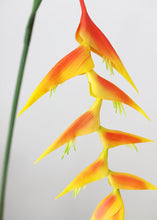 Load image into Gallery viewer, Orange Yellow Faux Heliconia Tropical Flowers - 48"