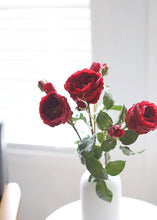 Load image into Gallery viewer, Deep Red Real Touch Charlotte English Rose
