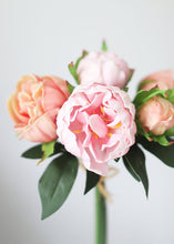 Load image into Gallery viewer, Peach Pink Real Touch Peony Flower Bundle