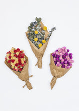 Load image into Gallery viewer, Mini Globe Amaranth Dried Flower Bouquet in Red Cream - 10" Tall