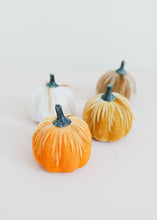 Load image into Gallery viewer, Set of 4 Mini Velvet Pumpkins in Fall Colors - 3.25" Tall