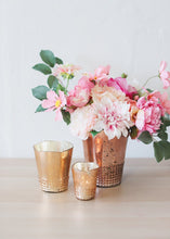 Load image into Gallery viewer, Rose Gold Floral Mercury Glass Vase - 5.25" Tall