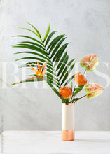 Load image into Gallery viewer, Plastic Open Needle Protea Flower in Orange Yellow - 27" Tall