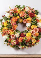 Load image into Gallery viewer, Fake Dahlia Flowers in Coral and White