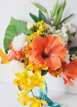 Load image into Gallery viewer, Silk Flowers Hibiscus Spray in Orange Coral - 26.5" Tall