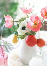 Load image into Gallery viewer, Anemone Silk Flower in Cream with Black Center - 17.5"