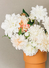 Load image into Gallery viewer, Cream and Fuchsia Pink Artificial Dahlia Flower - Large 4.5" Bloom