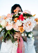 Load image into Gallery viewer, Pink Peach Silk Peony Pick - 12" Tall