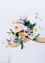 Load image into Gallery viewer, Peach Blush Real Touch Flower Large Open Rose - 27" Tall