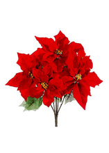 Load image into Gallery viewer, Indoor/Outdoor Waterproof Fake Poinsettia Bush in Red