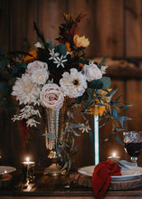 Load image into Gallery viewer, Distressed Gold Metal Fluted Vase