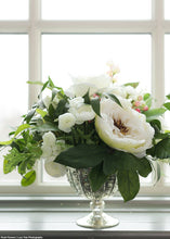 Load image into Gallery viewer, Mini White Cream Silk Ranunculus Bush - 10"