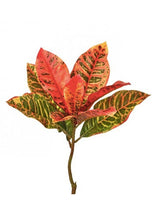 Load image into Gallery viewer, Pink Real Touch Tropical Croton Plant Pick - 18"