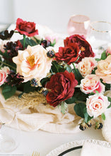 Load image into Gallery viewer, Peach Blush Real Touch Flower Large Open Rose - 27" Tall
