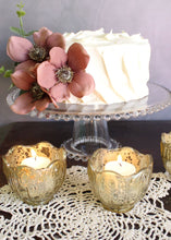 Load image into Gallery viewer, Gold Glass Candle Holder - 2.5" Tall x 2.75" Wide