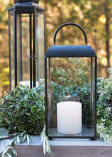 Load image into Gallery viewer, Metal and Glass Candle Lantern in Black
