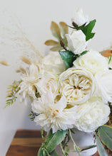 Load image into Gallery viewer, Cream Blush Dahlia Silk Flower Stem - 19&quot;

