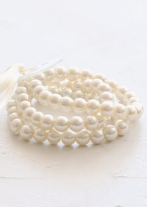 Ivory Pearl Bead Corsage Wristlet - 1" Wide