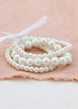 Load image into Gallery viewer, White Bubble Pearl Beaded Corsage Wristlet - 1&quot; Wide

