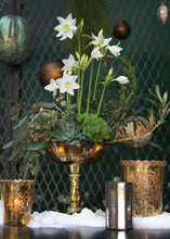 Load image into Gallery viewer, Desiray Gold Vintage Mercury Glass Pedestal Bowl - 9.5&quot; Tall
