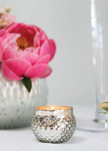 Load image into Gallery viewer, Round Mercury Glass Array Votive in Silver - 2" Tall x 2.75" Wide
