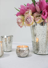 Load image into Gallery viewer, Round Mercury Glass Array Votive in Silver - 2" Tall x 2.75" Wide
