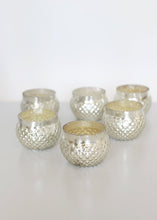 Load image into Gallery viewer, Round Mercury Glass Array Votive in Silver - 2" Tall x 2.75" Wide

