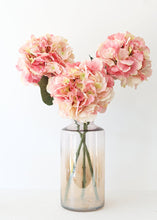 Load image into Gallery viewer, Large Fake Hydrangea Flower in Pink Cream - 8.5&quot; Bloom
