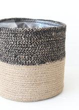 Load image into Gallery viewer, Plastic Lined Woven Jute Planter Basket - 7.5" Tall x 7.5" Opening

