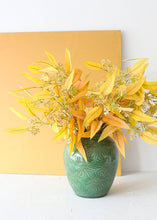 Load image into Gallery viewer, Golden Yellow Fake Seeded Eucalyptus Fall Leaves - 23&quot;
