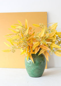 Golden Yellow Fake Seeded Eucalyptus Fall Leaves - 23"